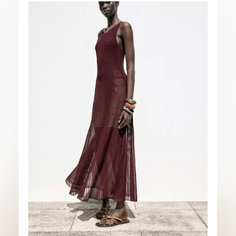 Zara Ribbed Knit Maxi Dress - Picture 5 of 7